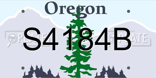 S4184B Oregon License Plate