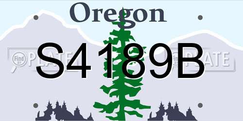 S4189B Oregon License Plate
