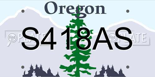 S418AS Oregon License Plate