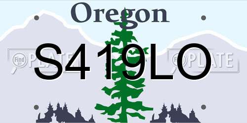 S419LO Oregon License Plate