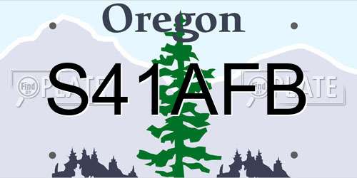 S41AFB Oregon License Plate