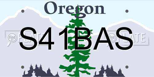 S41BAS Oregon License Plate