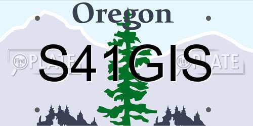 S41GIS Oregon License Plate