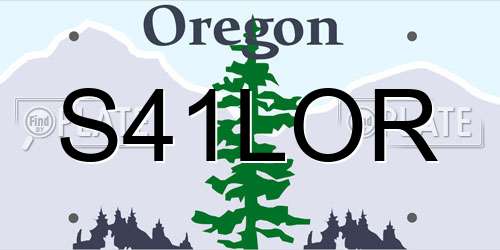 S41LOR Oregon License Plate