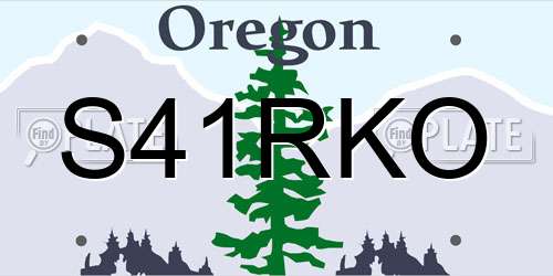 S41RKO Oregon License Plate