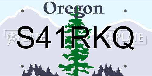 S41RKQ Oregon License Plate