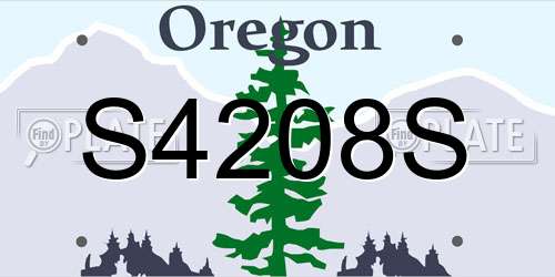S4208S Oregon License Plate