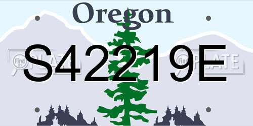 S42219E Oregon License Plate