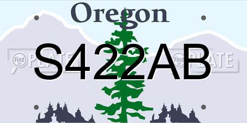 S422AB Oregon License Plate