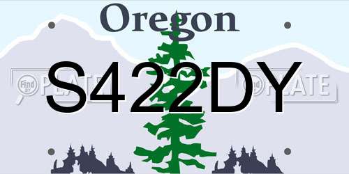 S422DY Oregon License Plate