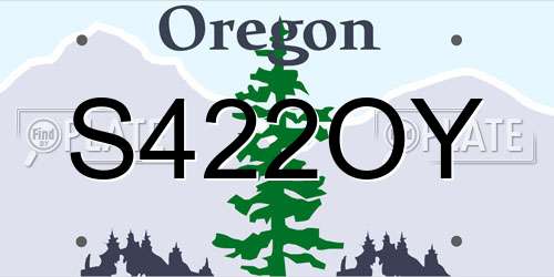 S422OY Oregon License Plate