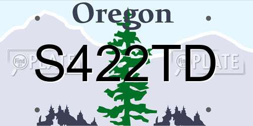 S422TD Oregon License Plate