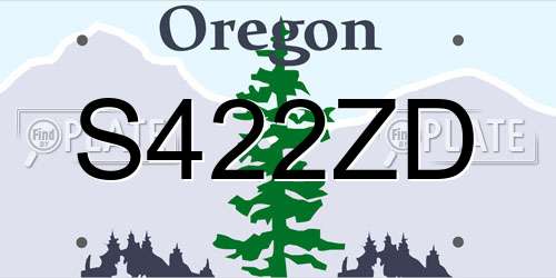 S422ZD Oregon License Plate