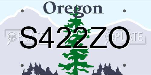 S422ZO Oregon License Plate