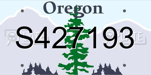 S427193 Oregon License Plate