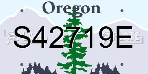 S42719E Oregon License Plate