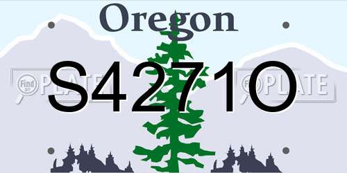 S4271O Oregon License Plate