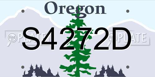 S4272D Oregon License Plate