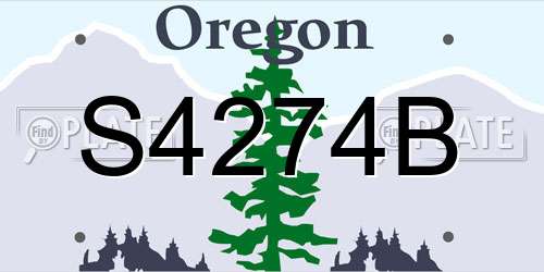 S4274B Oregon License Plate
