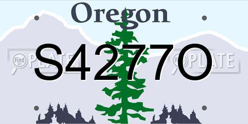 S4277O Oregon License Plate