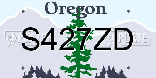 S427ZD Oregon License Plate
