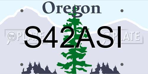 S42ASI Oregon License Plate