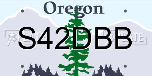 S42DBB Oregon License Plate