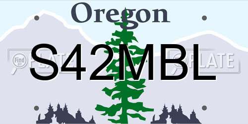 S42MBL Oregon License Plate