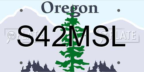 S42MSL Oregon License Plate