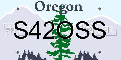 S42OSS Oregon License Plate