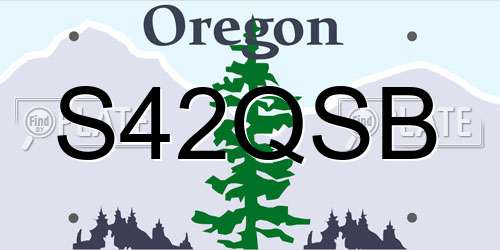 S42QSB Oregon License Plate