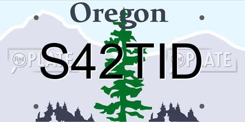 S42TID Oregon License Plate