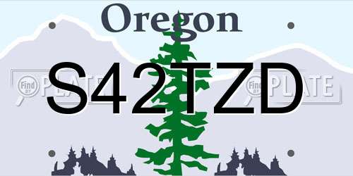 S42TZD Oregon License Plate