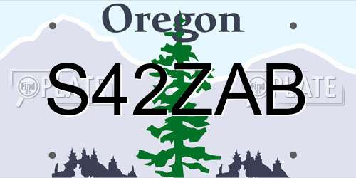 S42ZAB Oregon License Plate
