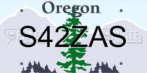 S42ZAS Oregon License Plate