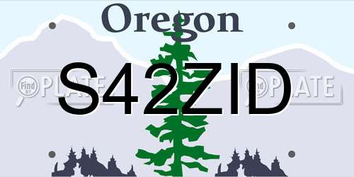 S42ZID Oregon License Plate