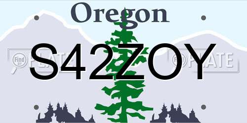 S42ZOY Oregon License Plate