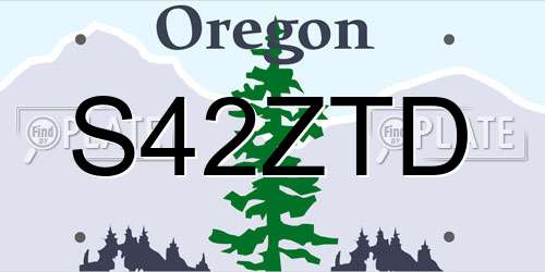S42ZTD Oregon License Plate