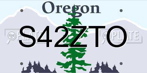 S42ZTO Oregon License Plate