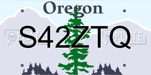 S42ZTQ Oregon License Plate
