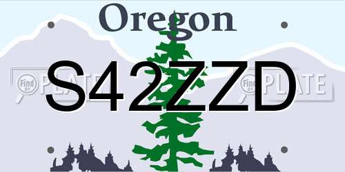 S42ZZD Oregon License Plate