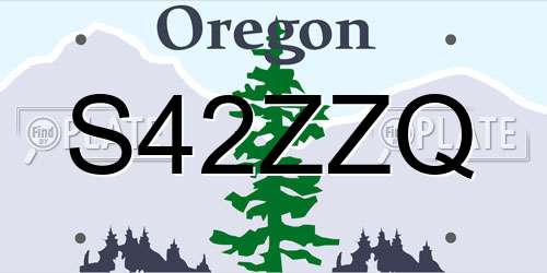 S42ZZQ Oregon License Plate