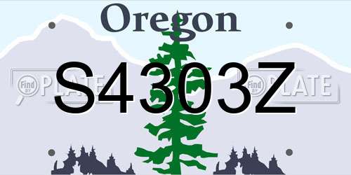 S4303Z Oregon License Plate