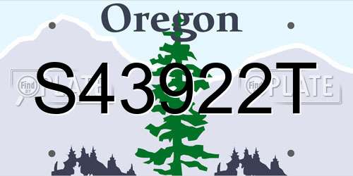 S43922T Oregon License Plate