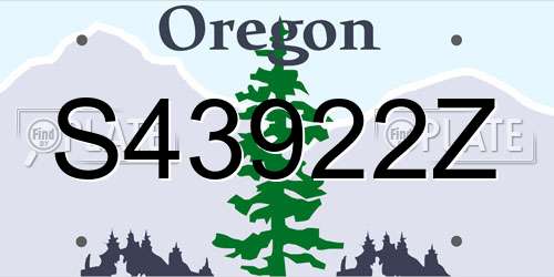 S43922Z Oregon License Plate