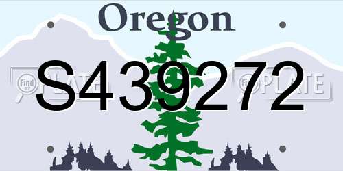 S439272 Oregon License Plate