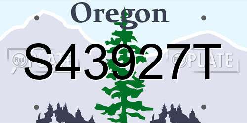 S43927T Oregon License Plate