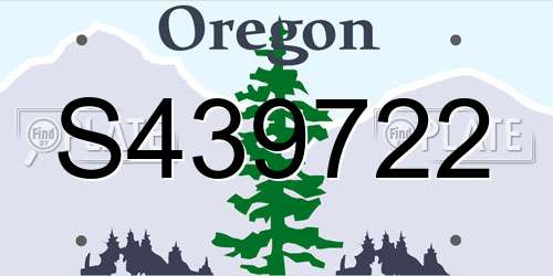 S439722 Oregon License Plate