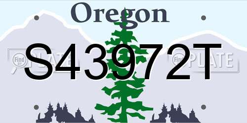 S43972T Oregon License Plate