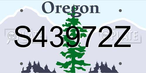 S43972Z Oregon License Plate